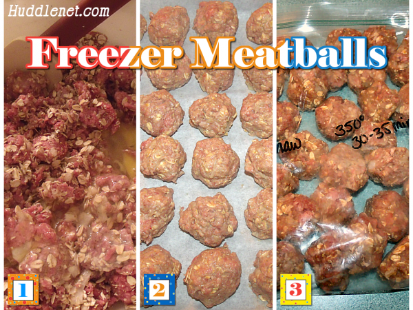 Make-Ahead Freezer Meatballs are perfect for a variety of different recipes. Recipe makes about 100 meatballs.